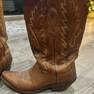 Old West Brown Western Cowboy Boots Size 5.5